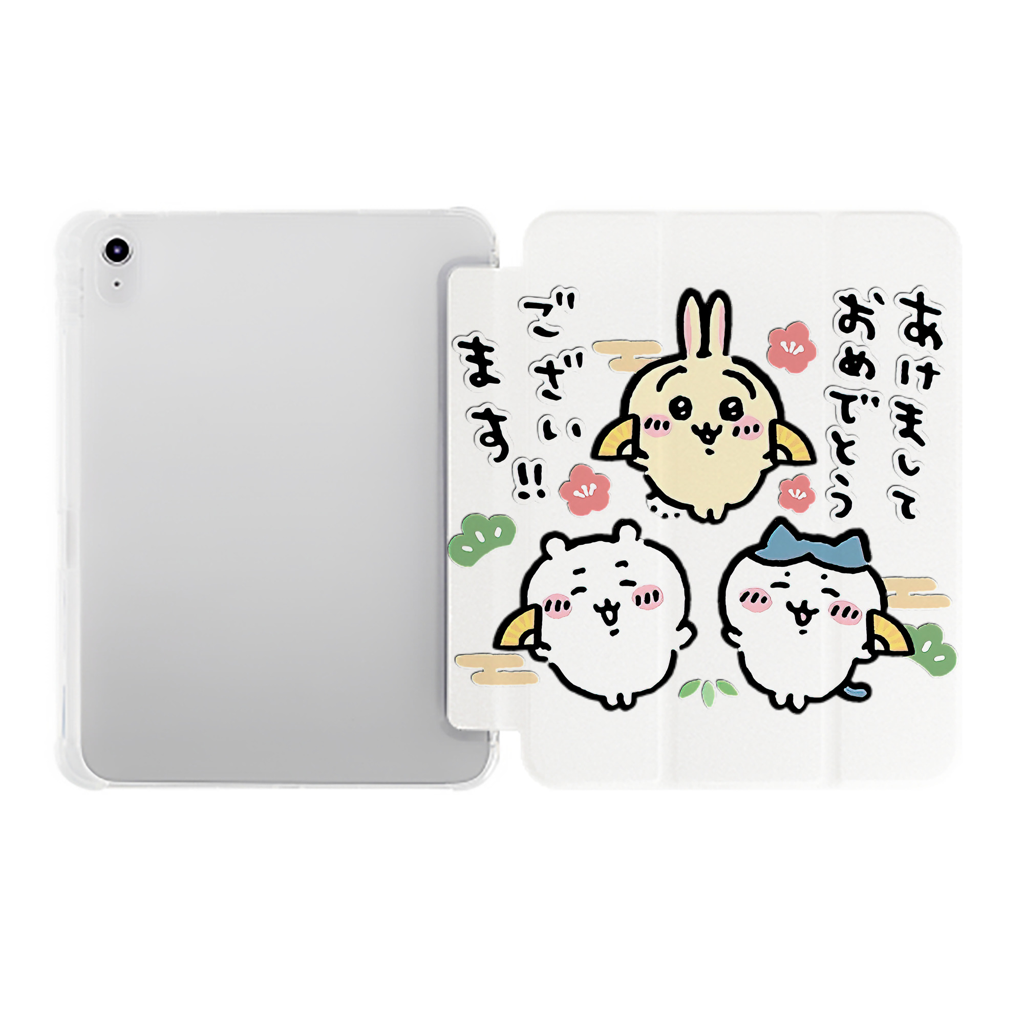 （画像用） ちいかわ ちいかわ Chii-kawa chiikawa IPad ケース ペン収納付き 三つ折りスタンド PUレザー×シリコン 対応機種9.5/10.5/10.9インチ